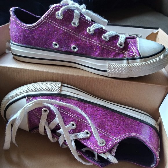 Kids Purple Sparkle Converse - Picture 5 of 6